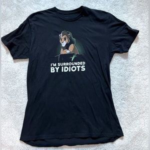 Disney Scar “I’m surrounded by idiots” t-shirt. Ladies size XL.